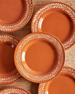 Terra Plates- Designer HandPainted Terracotta Snack Plates (Set of 4)